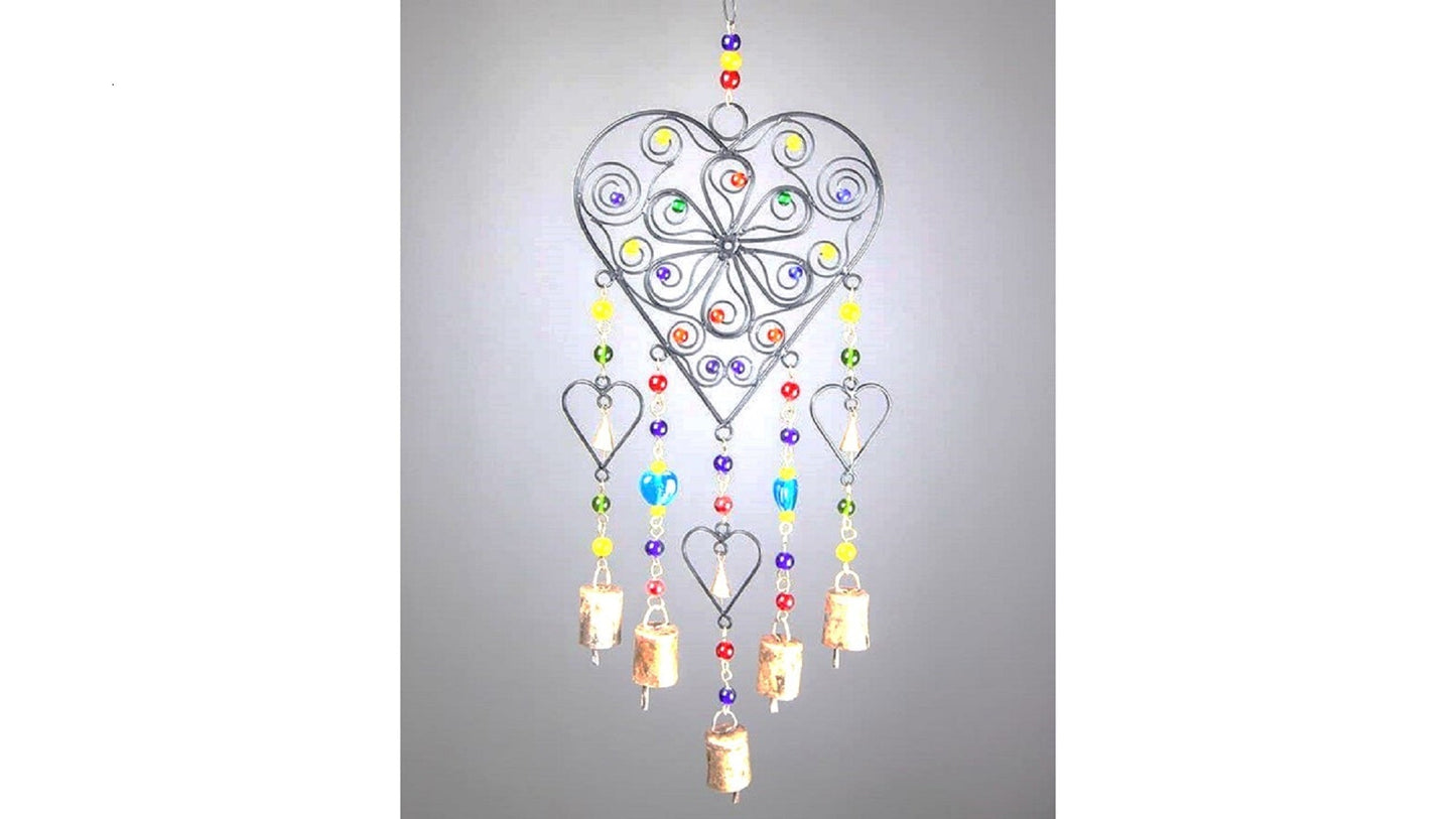 Beaded Heart colored Glass Chime Fashion Hut Jewelry