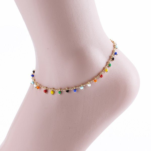 Multi Color Beaded Anklet Ankle Bracelet Fashion Hut Jewelry