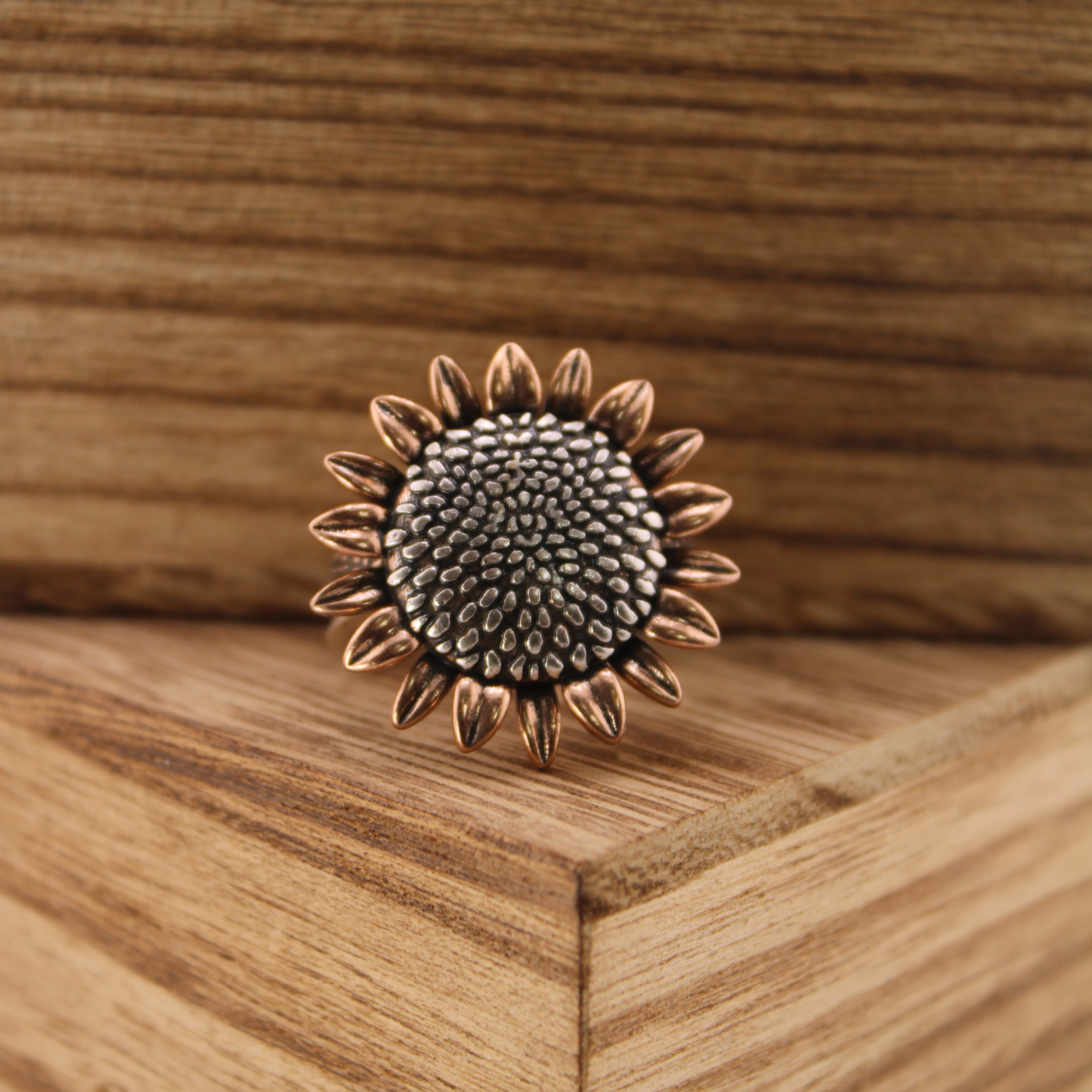Have Faith Sunflower Inspire Adjustable Ring