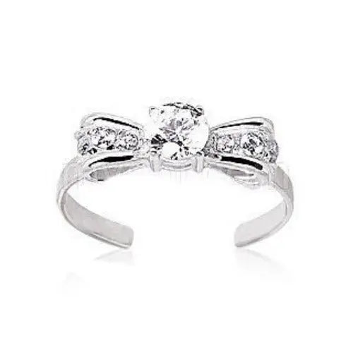 925 Sterling Silver Bow Tie Toe Ring - TRV001 | Fashion Hut Jewelry