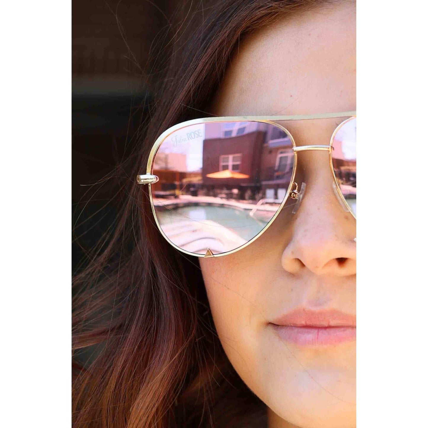 Pink/Gold - High Quality Unisex Aviator Sunglasses *