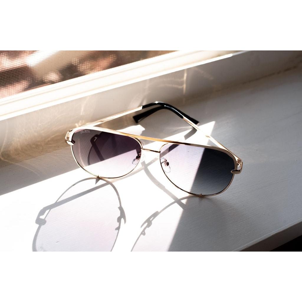 Gold/Gray- High Quality Unisex Aviator Sunglasses*