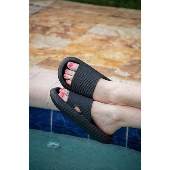 Black Insanely Comfy -Beach or Casual Slides
