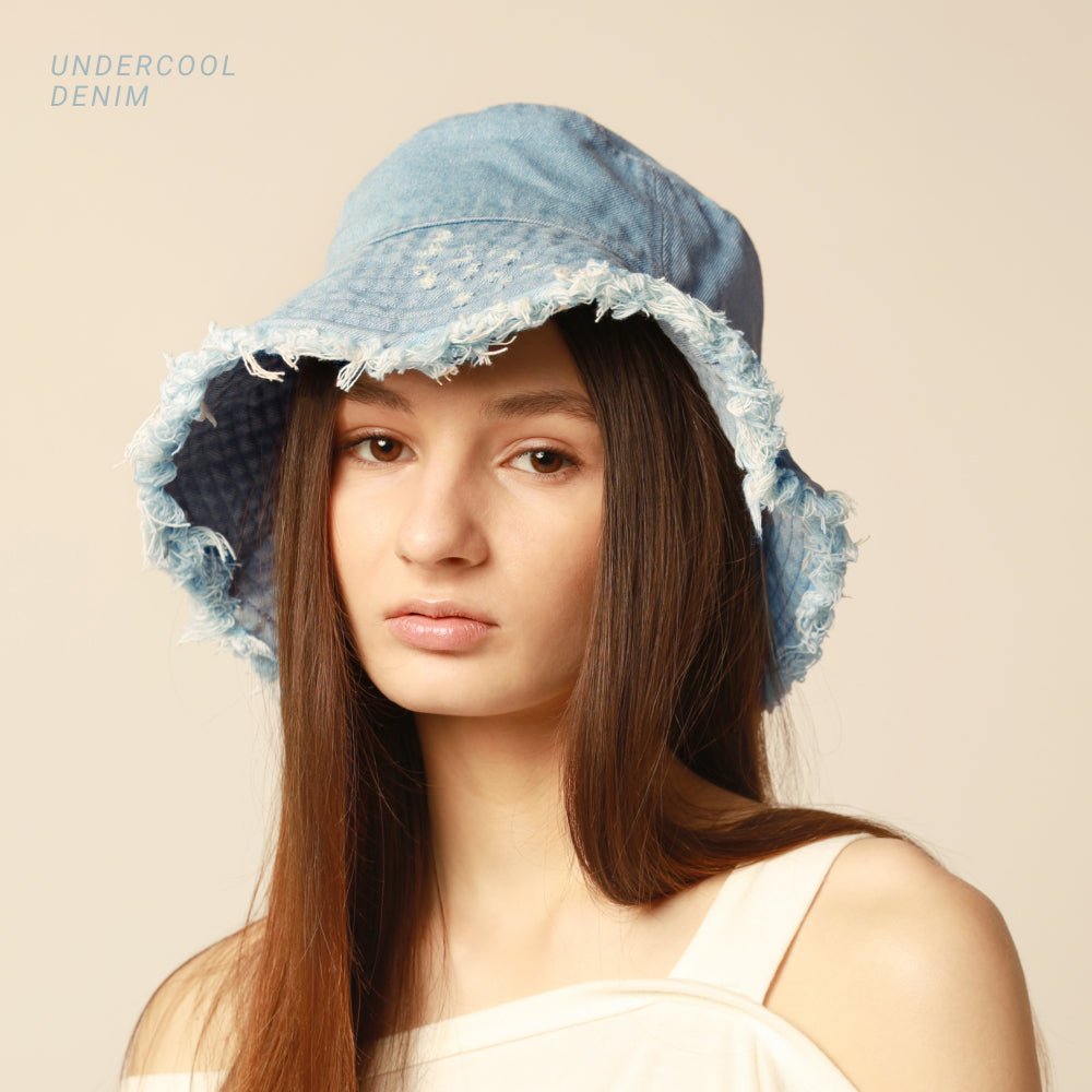 Wide Brim Frayed Bucket Hat Fashion Hut Jewelry