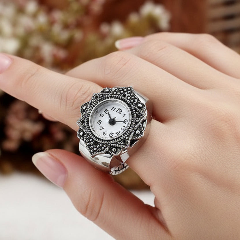 Retro Octagonal Ring Watch Silver | Fashion Hut Jewelry display picture 2