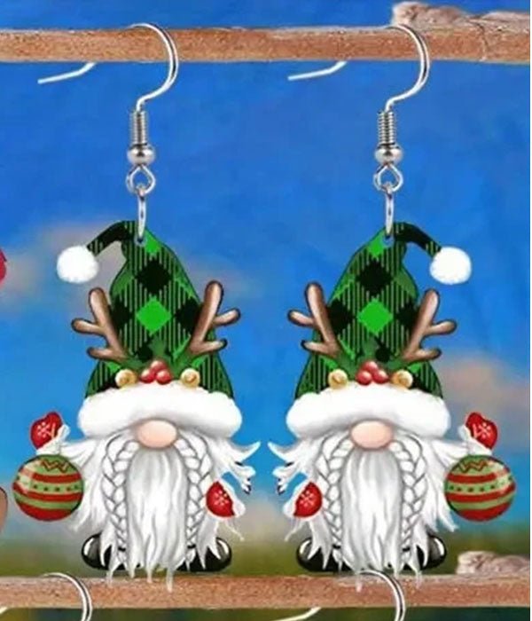 Gnome Christmas Earrings - Green Fashion Hut Jewelry