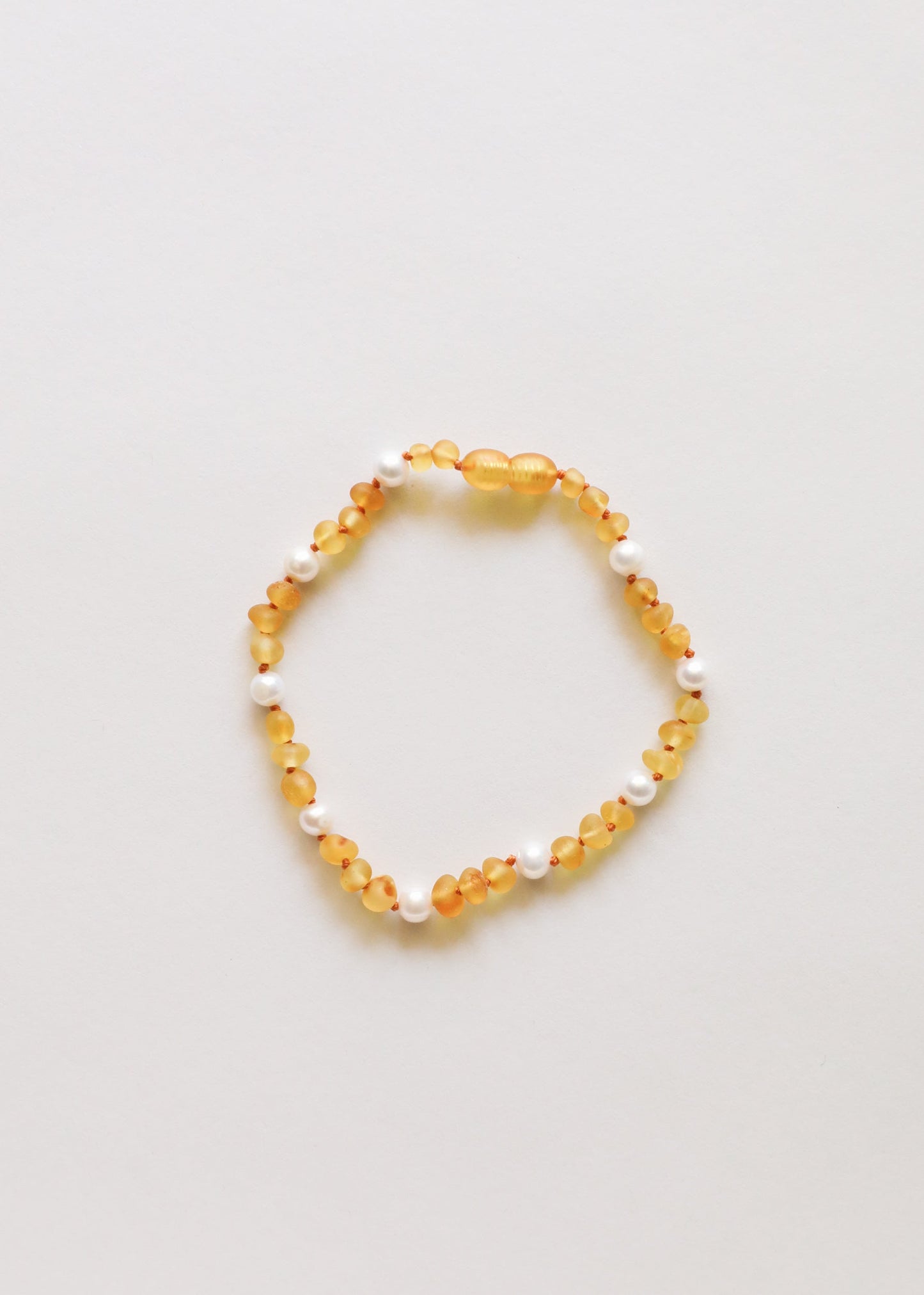 Raw Honey Baltic Amber + Pearl Halo || Anklet
