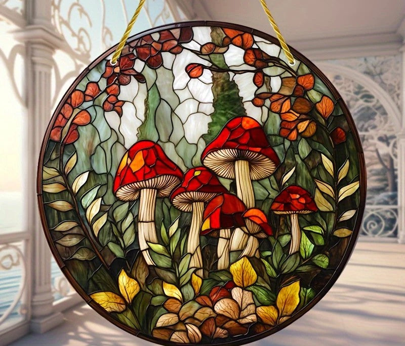 Mushroom Suncatcher - Whimsical Rainbow Light Catcher