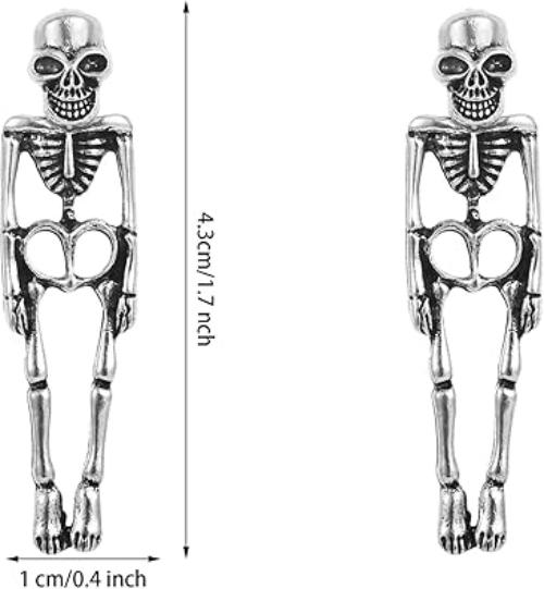 Skeleton Stud Dangle Earrings - Pair Fashion Hut Jewelry