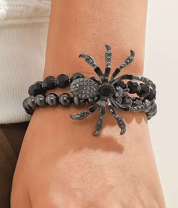 Halloween Gothic Spider Stretch Bracelet Fashion Hut Jewelry
