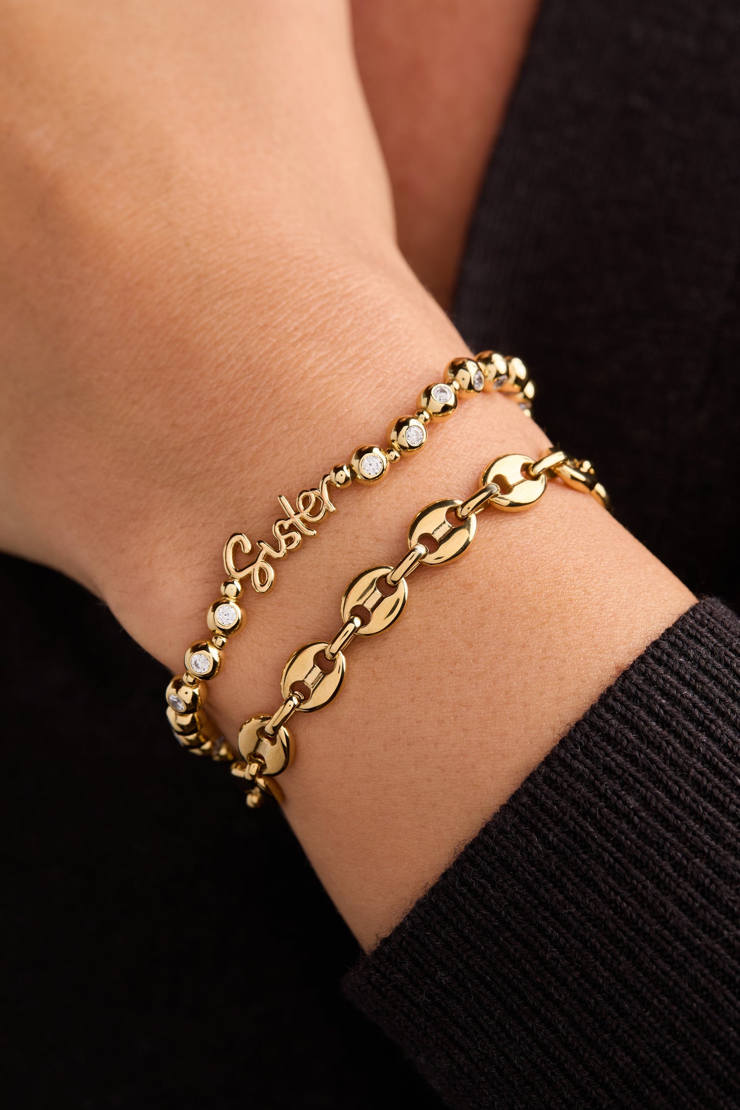 Sister Elongated Crystal Stretch Bracelet - ALEX AND ANI