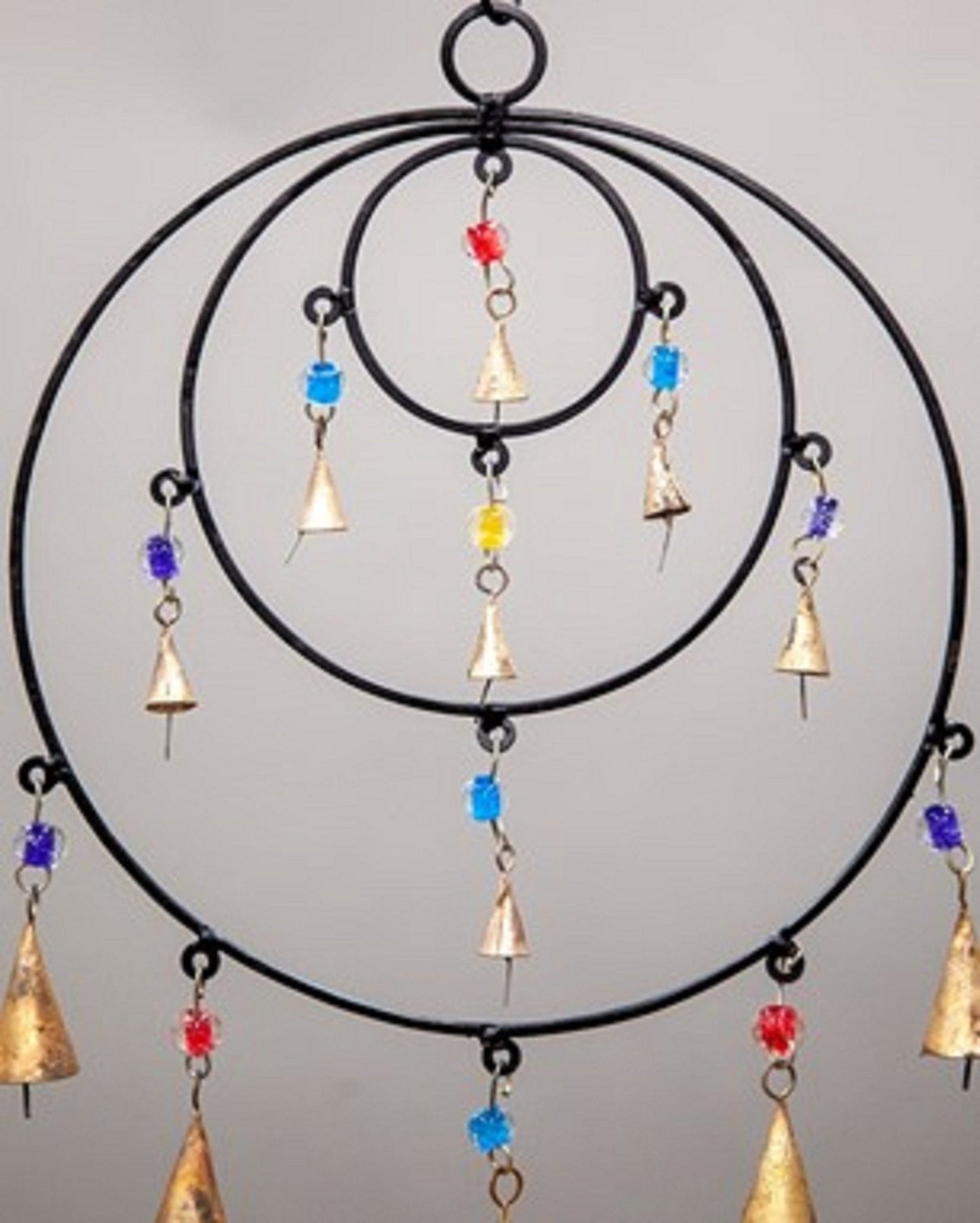Triple Circle Chime with Beads and Bells Fashion Hut Jewelry