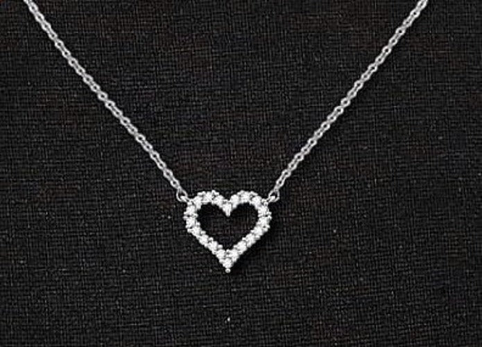 Cz hot sale heart necklace