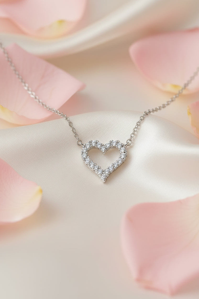 CZ Heart Necklace Fashion Hut Jewelry