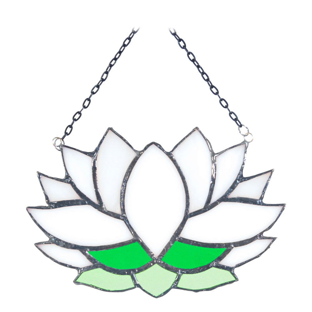 Lotus Flower Stained Glass Suncatcher - Spiritual Meditation Decor