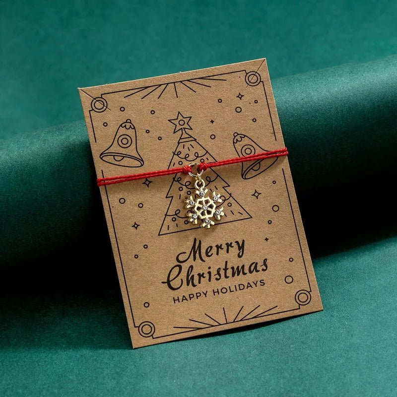 Christmas Snowflake Pull String Bracelet