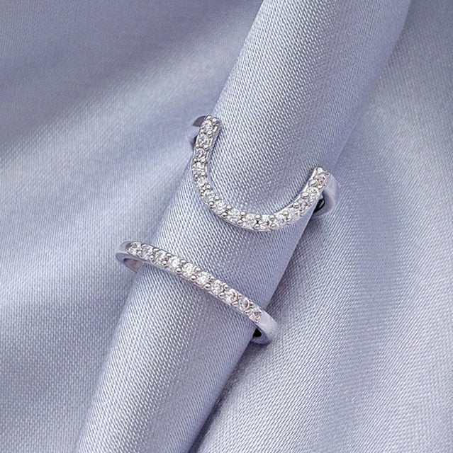 Rhinestone Nail Cuff Ring Fashion Hut Jewelry