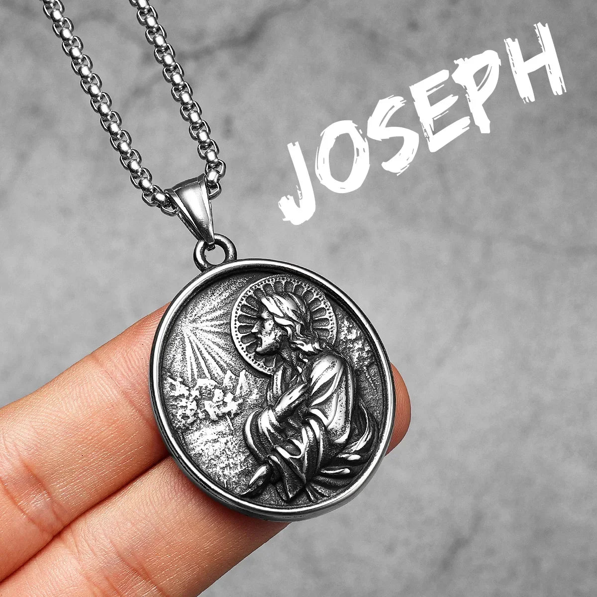 Catholic Saints & Virgin Mary Stainless Steel Men's Pendant Necklace