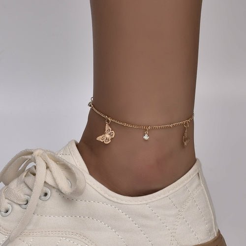 Butterfly Charm Anklet For Women Gold / Silver Fashion Hut Jewelry