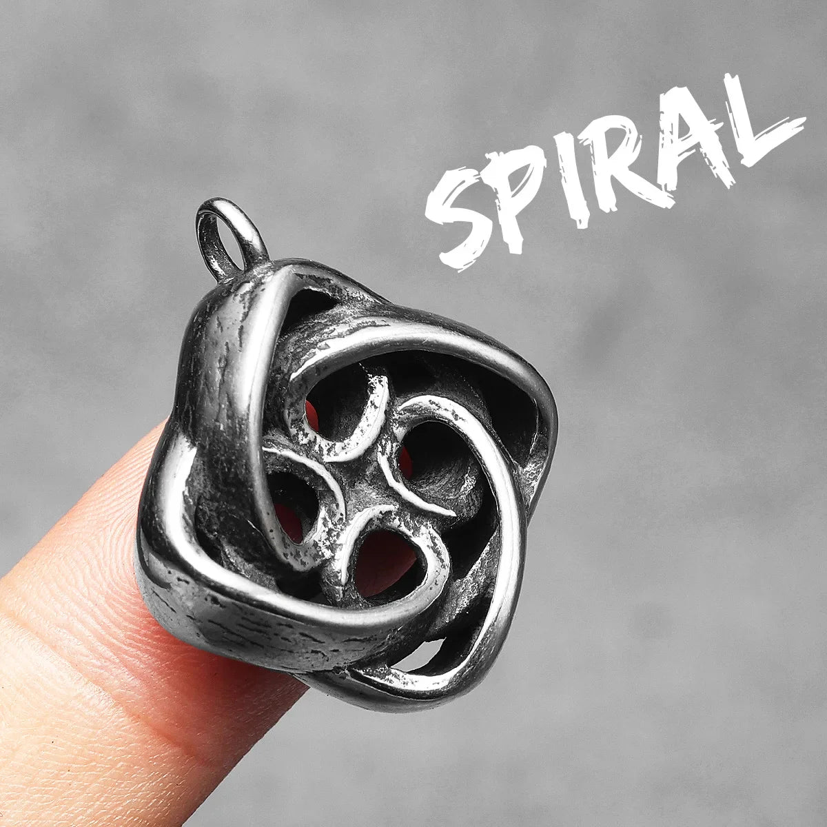 Celtic Knot Spiral Stainless Steel Men's Necklace Pendant Chain