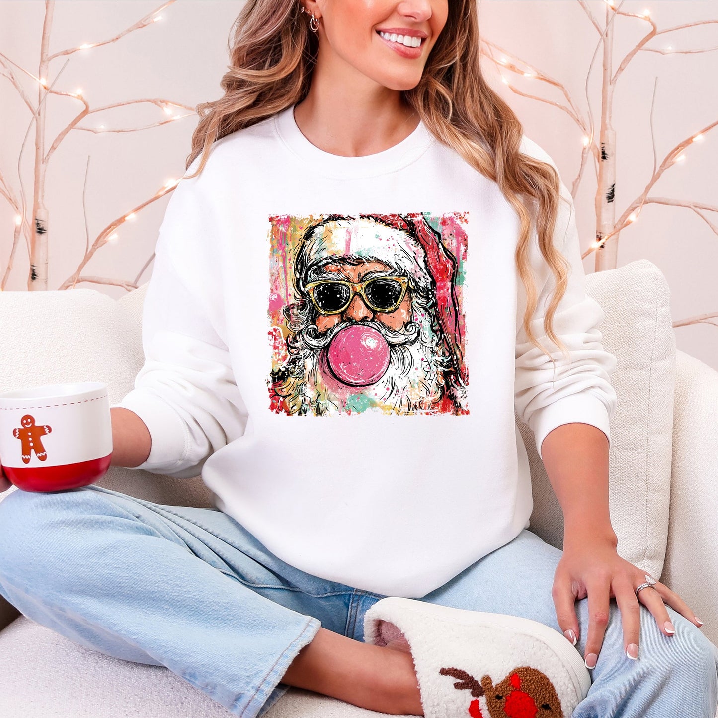 Vintage Santa Sketched Christmas Sweatshirt