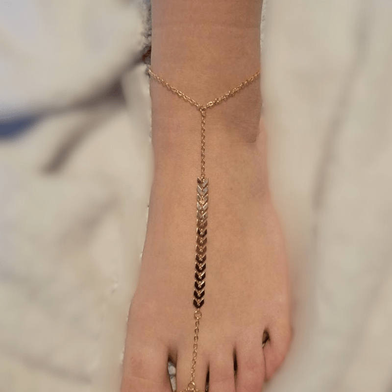 Bohemian Gold Anklet Toe Ring Barefoot Sandal Anklet Fashion Hut Jewelry