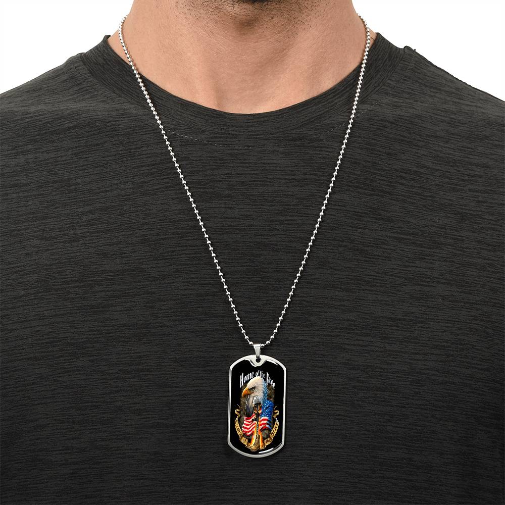 Home Of The Free - Army Tag Necklace, Dog Tag Necklace