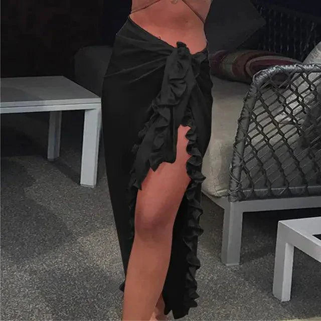 GlamourWave Chiffon Beach Wrap - Effortless Elegance for Sunny Days