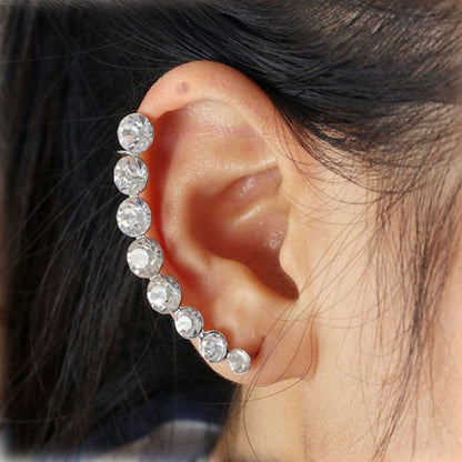 316L Surgical Steel Descending Gems Crescent Cartilage Earring | Fashion Hut Jewelry