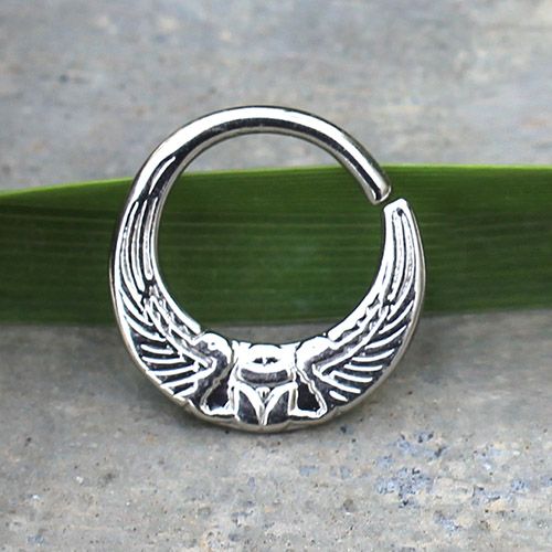 316L Stainless Steel Egyptian Winged Sun Seamless Rings / Cartilage Earrings Fashion Hut Jewelry