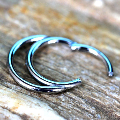 316L Stainless Steel Double Ring Seamless Clicker Ring / Septum Jewelry