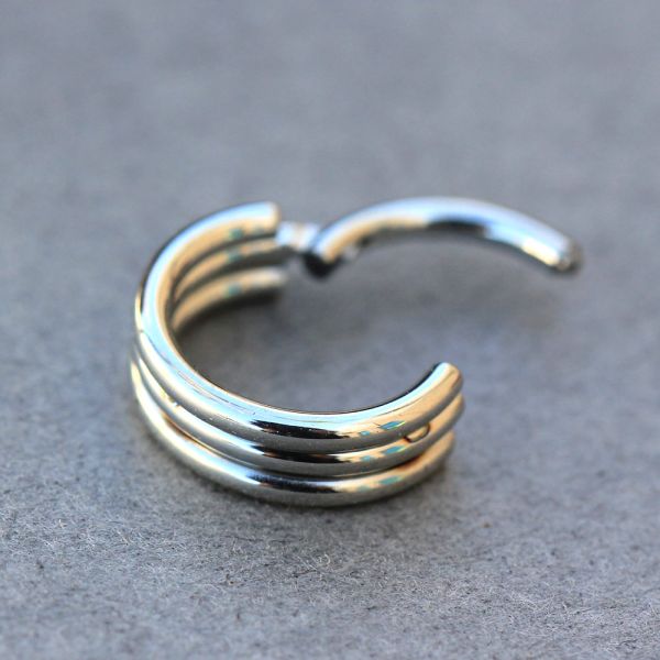 316L Stainless Steel Triple Seamless Clicker Ring Fashion Hut Jewelry