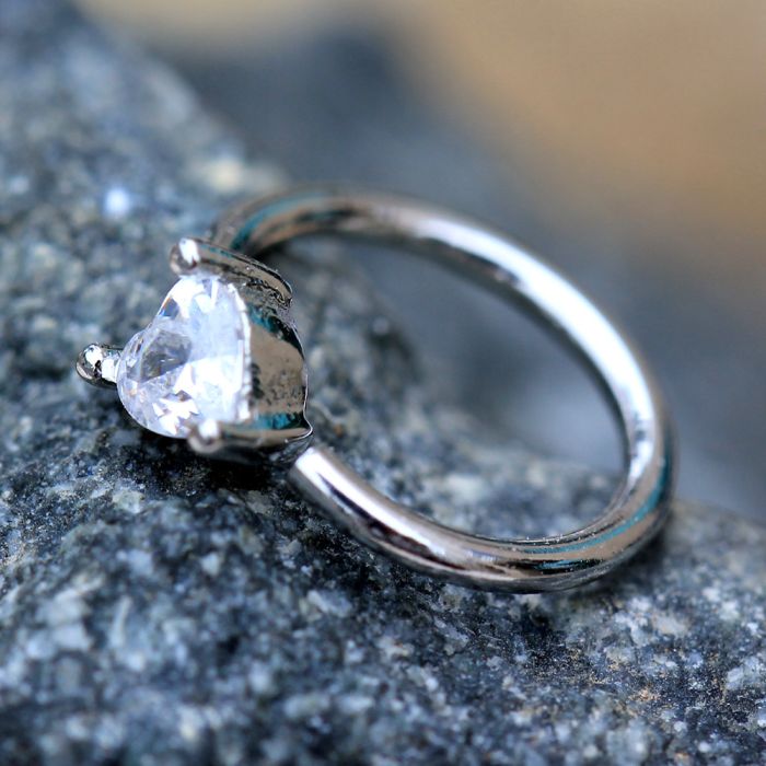 Prong Set Heart CZ Seamless Ring Fashion Hut Jewelry