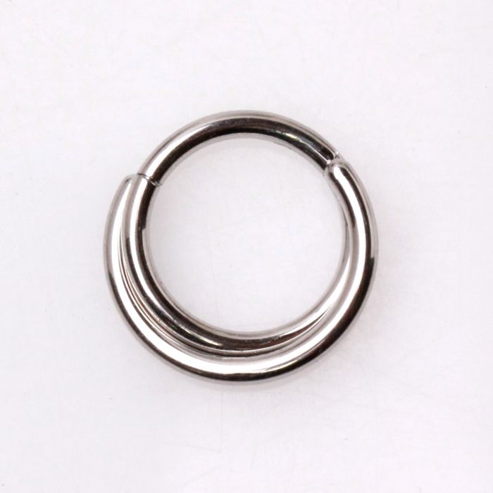 316L Stainless Steel Criss-Cross Hinged Clicker Ring