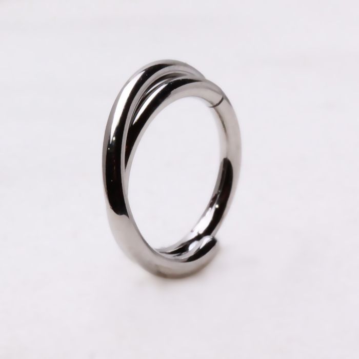 316L Stainless Steel Criss-Cross Hinged Clicker Ring Fashion Hut Jewelry
