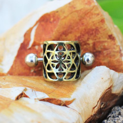Antique Gold Flower Pentagram Cartilage Ear Cuff - Fashion Hut Jewelry