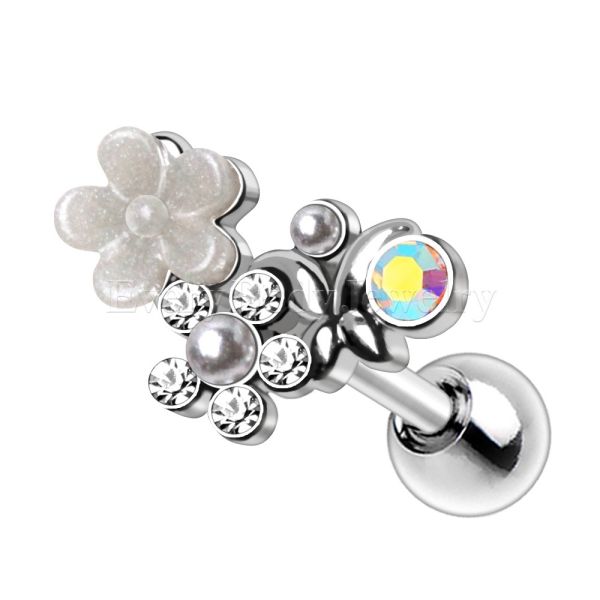 316L Stainless Steel Art of Brilliance Flower Field Cartilage Earring Fashion Hut Jewelry