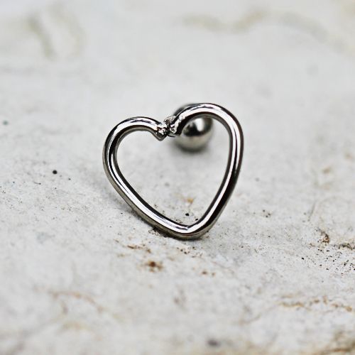 316L Stainless Steel Love Struck Heart Cartilage Earring - Fashion Hut Jewelry