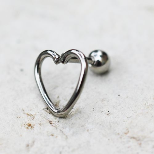 316L Stainless Steel Love Struck Heart Cartilage Earring - Fashion Hut Jewelry
