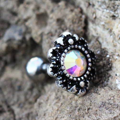 316L Stainless Steel Aurora Oval Charm Cartilage Earring Fashion Hut Jewelry