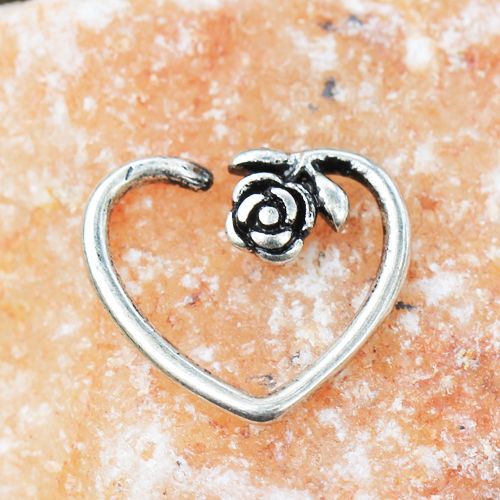 316L Stainless Steel Rose Heart Cartilage Earring