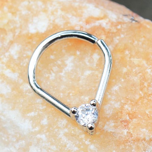 316L Stainless Steel Jeweled Teardrop Shaped Seamless Ring Fashion Hut Jewelry