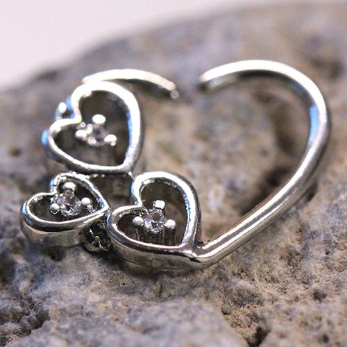 316L Stainless Steel Love in the Air Heart Cartilage Earring Fashion Hut Jewelry