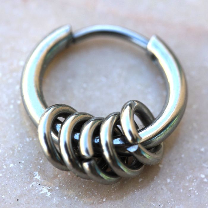316L Stainless Steel Multi Ring Circular Clicker Ring Fashion Hut Jewelry