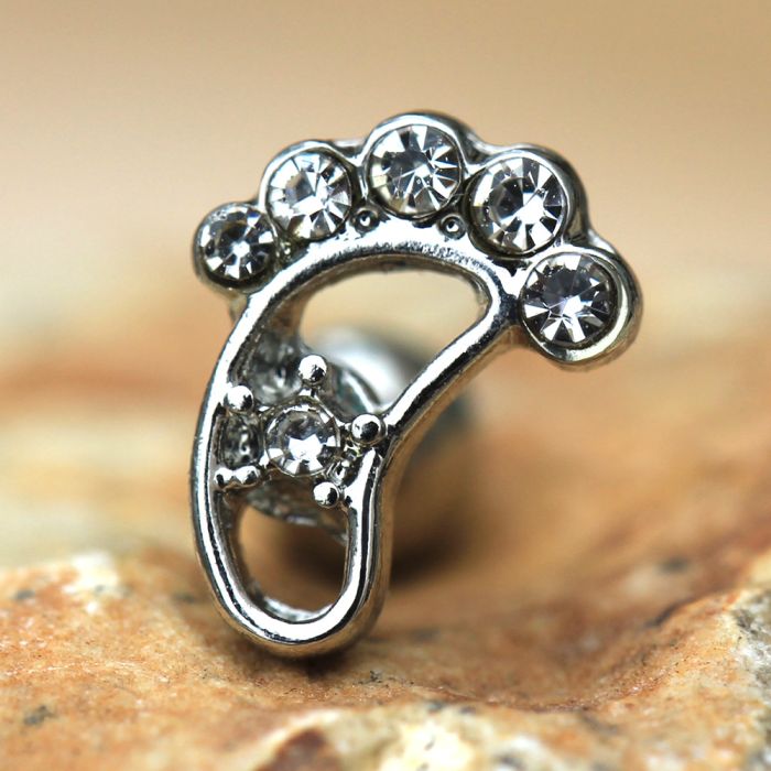 316L Stainless Steel Footprint Cartilage Earring Fashion Hut Jewelry
