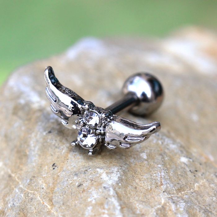 316L Stainless Steel Angel Wings Cartilage Earring Fashion Hut Jewelry