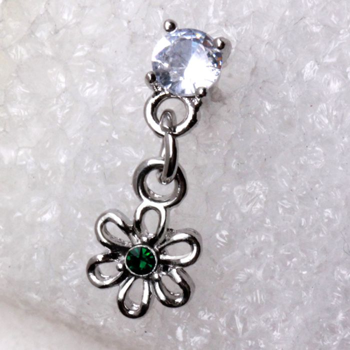 316L Stainless Steel Cartilage Earring with Flower Dangle Fashion Hut Jewelry
