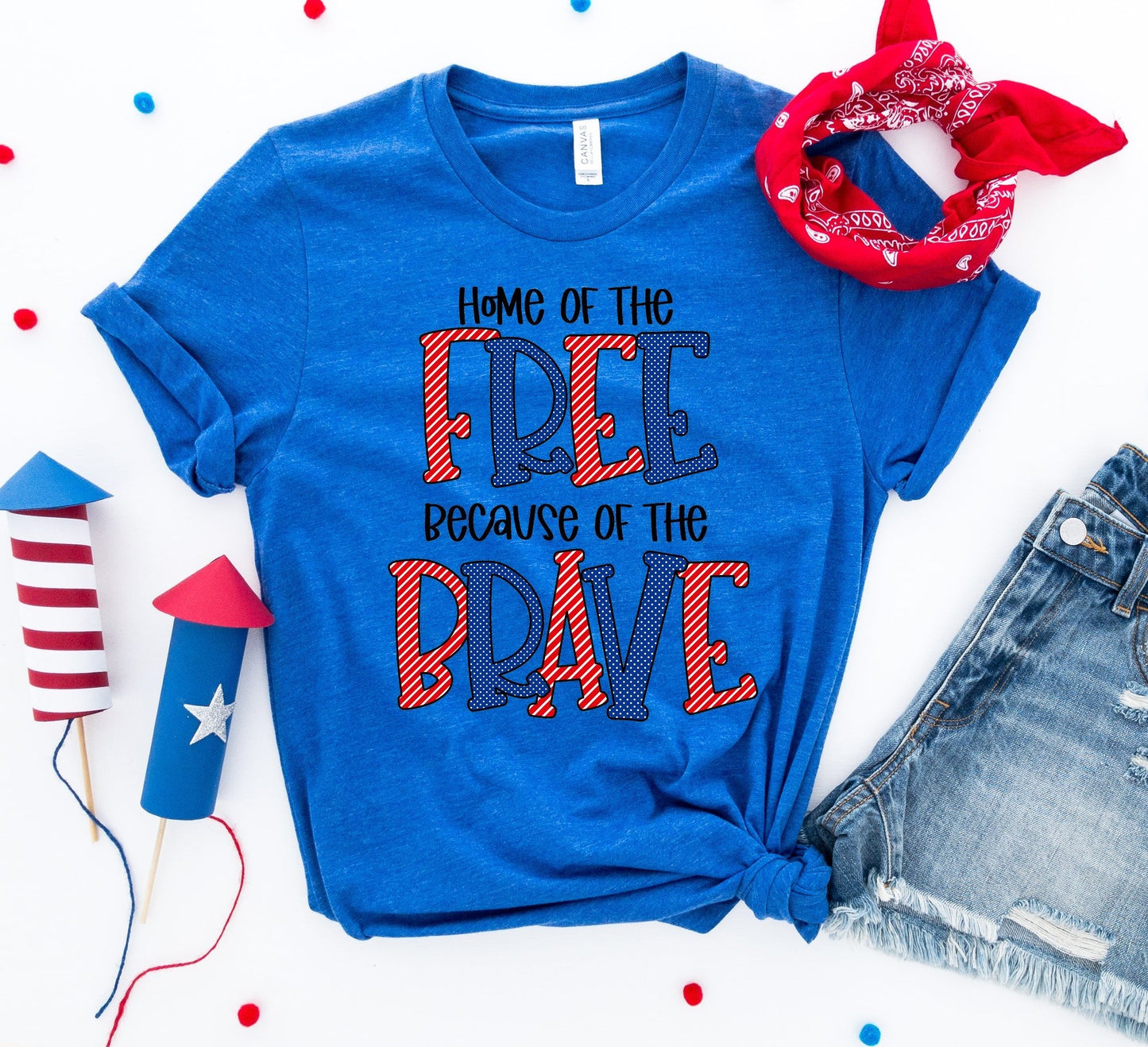 Home of the Free because of the Brave T-shirt Fashion Hut Jewelry