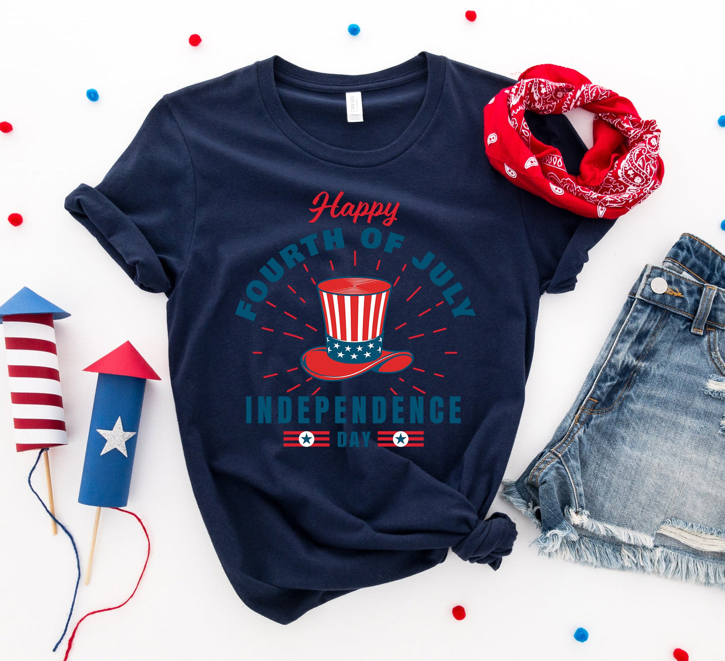 Happy Fourth of July T-shirt Fashion Hut Jewelry