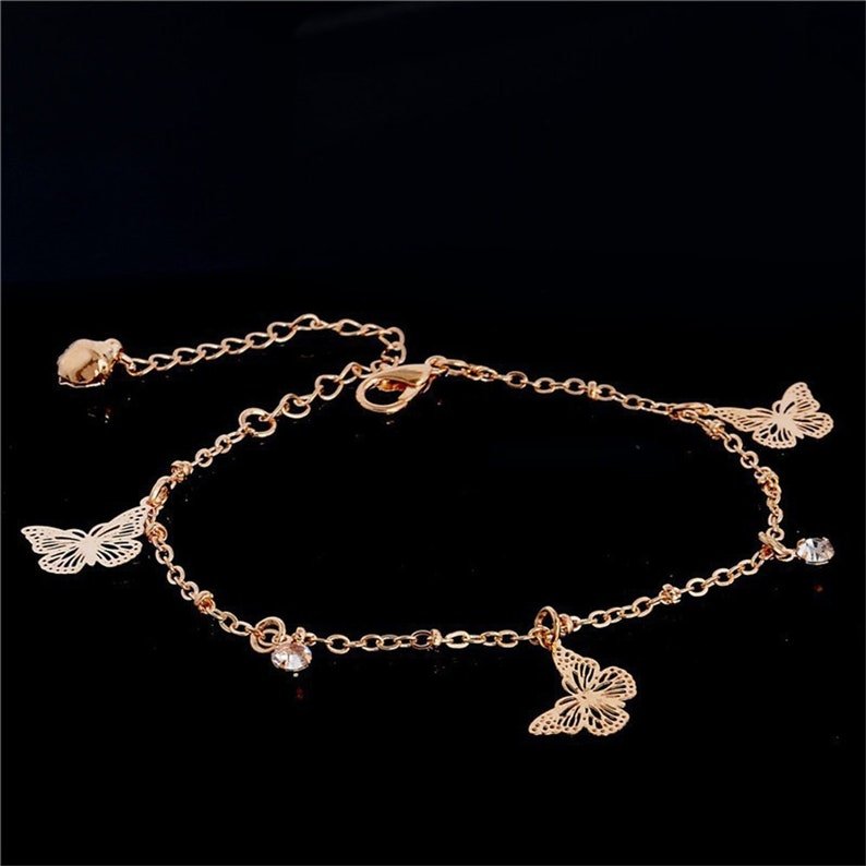 Butterfly Charm Anklet For Women Gold / Silver Fashion Hut Jewelry
